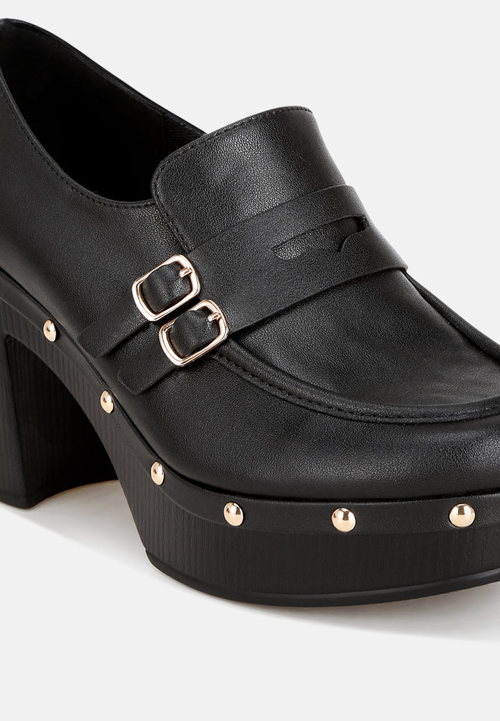 block heel platform loafers#color_black