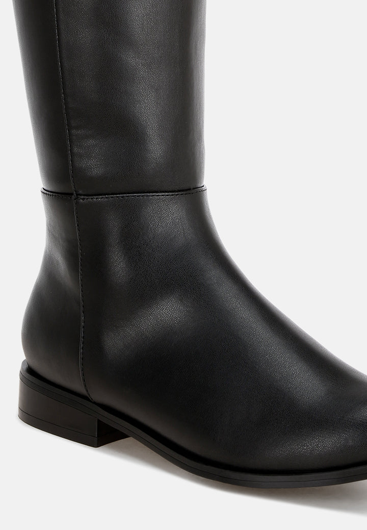 Quartet Low Heel Knee High Boots#color_black-smooth