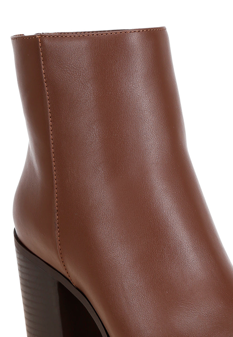 high block heel boots#color_brown-smooth