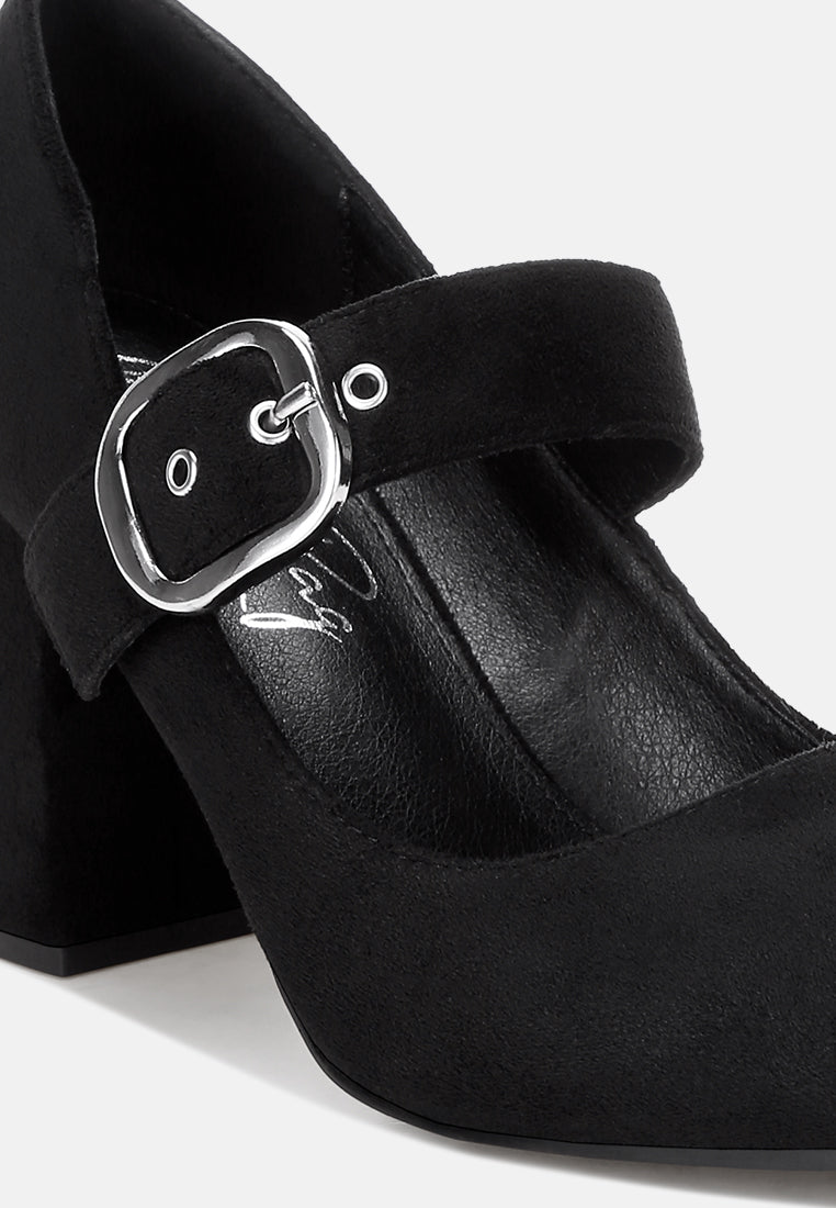 Mayuza Square Toe Strap Sandals#color_black-suede