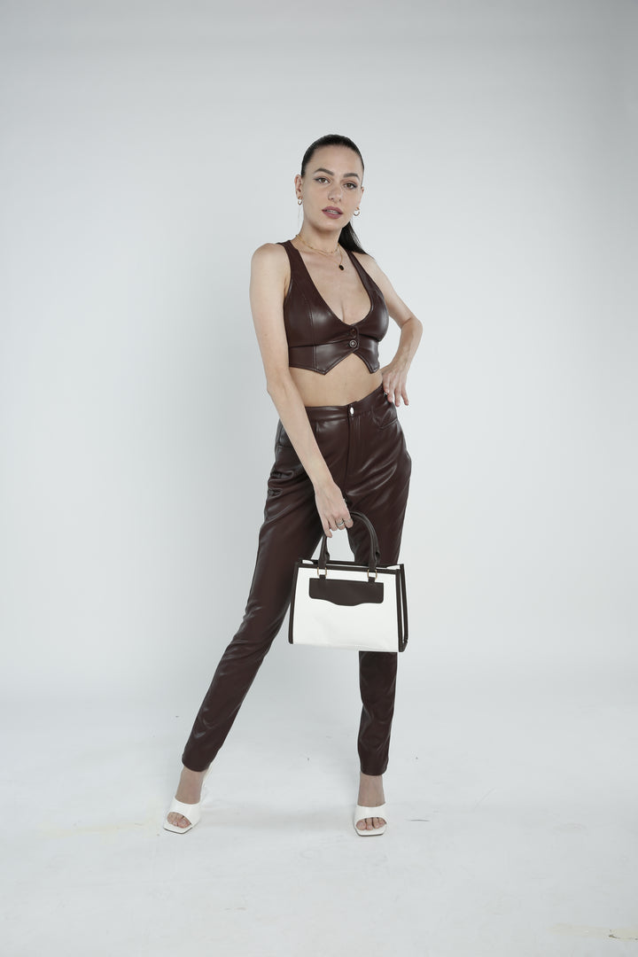 Color Block Tote Bag#color_white