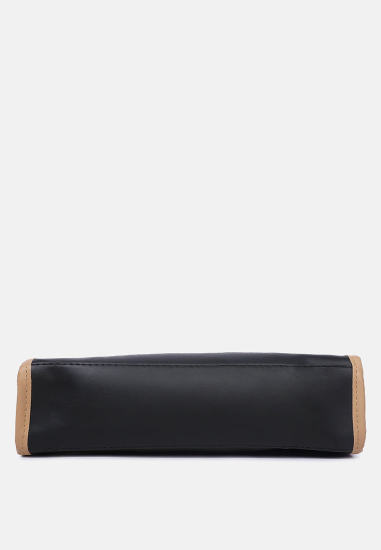 Color Block Tote Bag#color_black