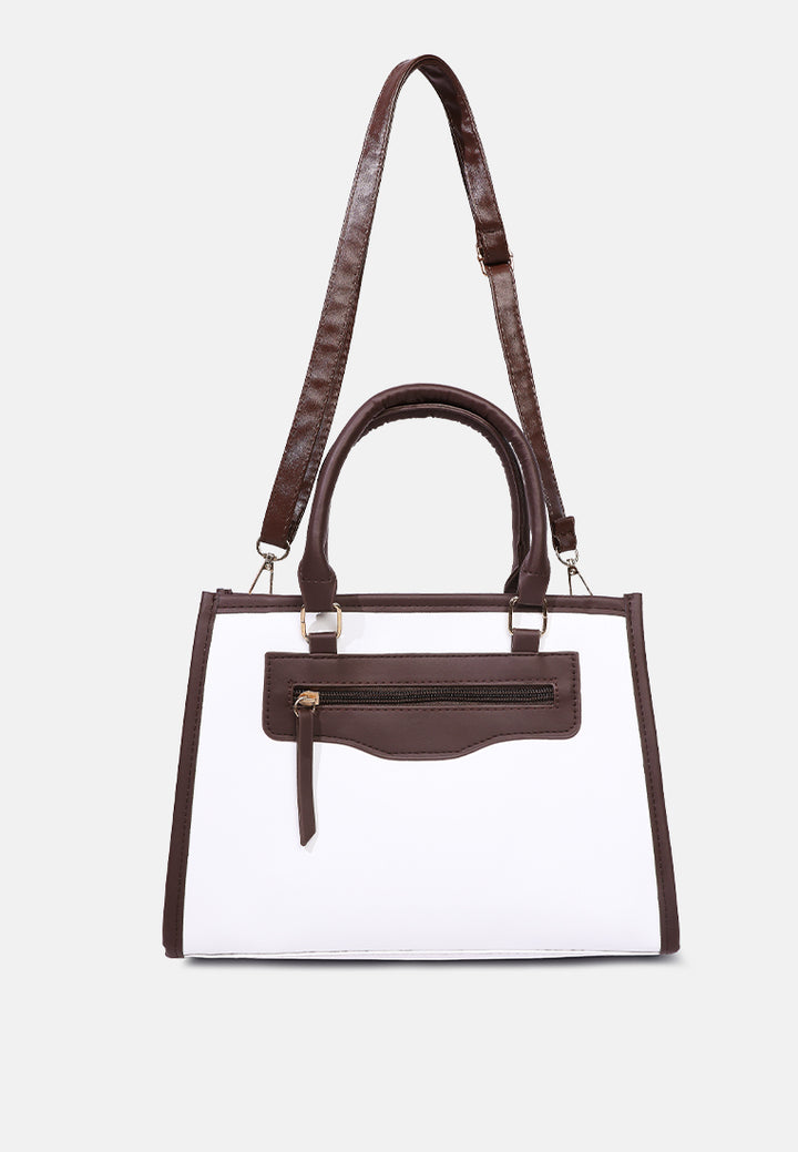 Color Block Tote Bag#color_white