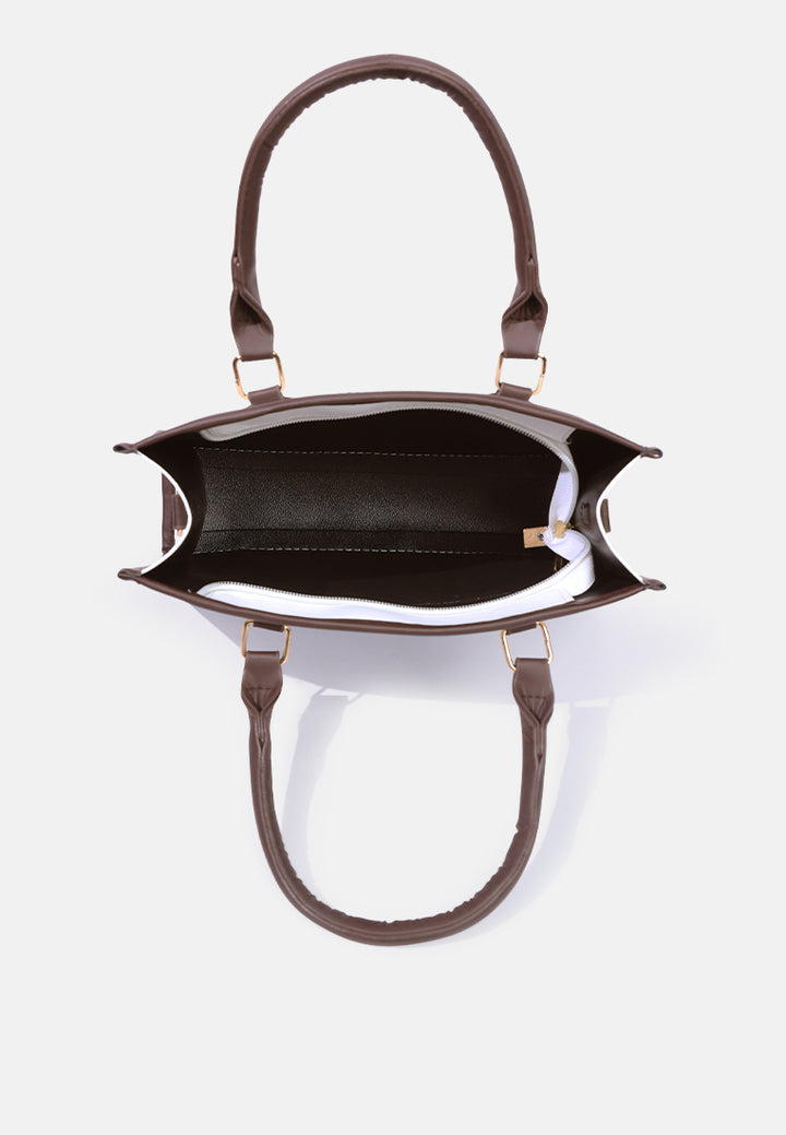 Color Block Tote Bag#color_white