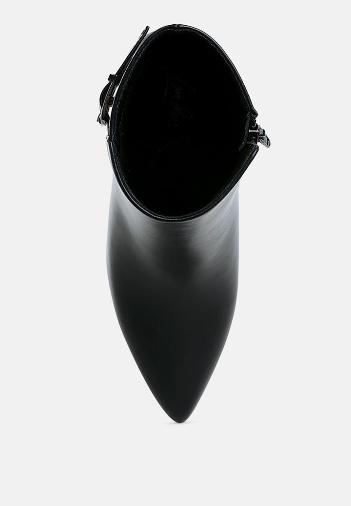 belt detail block heel boots by ruw#color_black