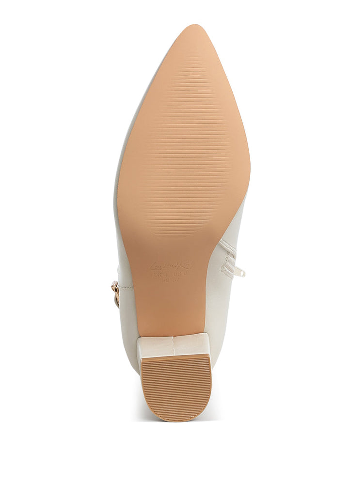 belt detail block heel boots by ruw#color_offwhite