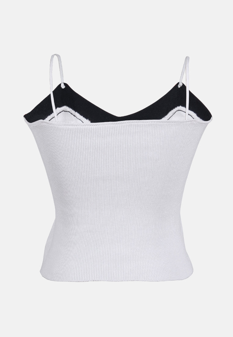 spaghetti knitted top#color_off-white