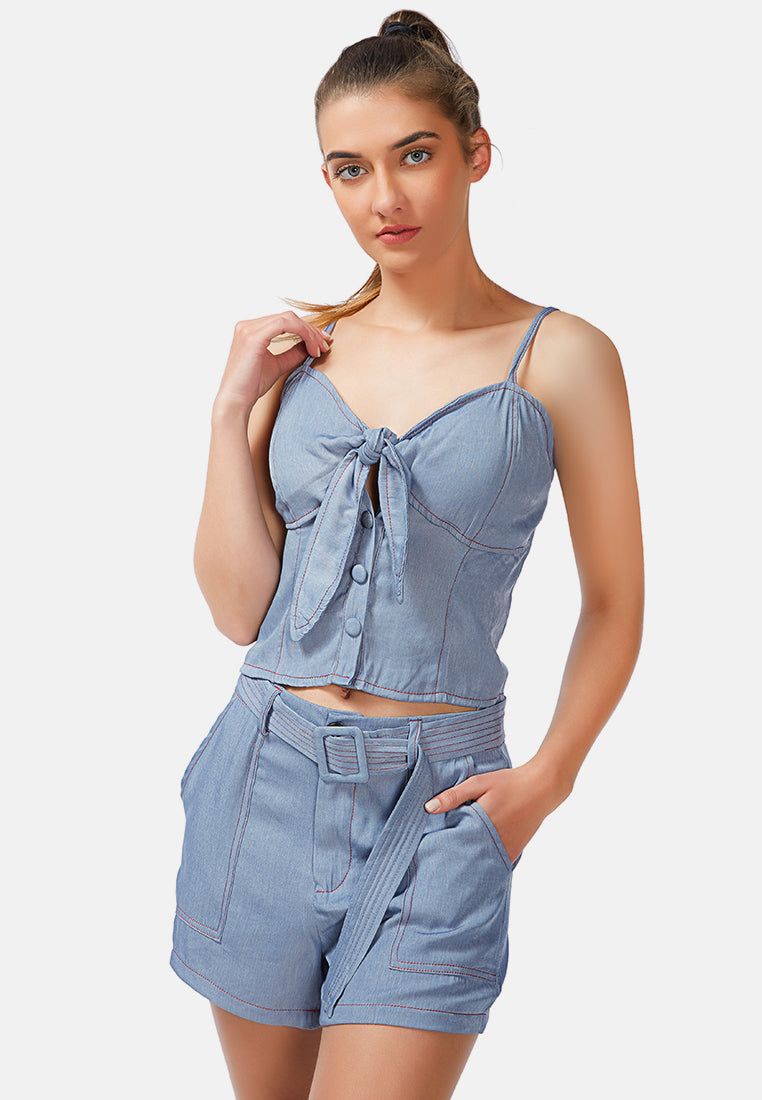 shorts in contrast seam#color_blue