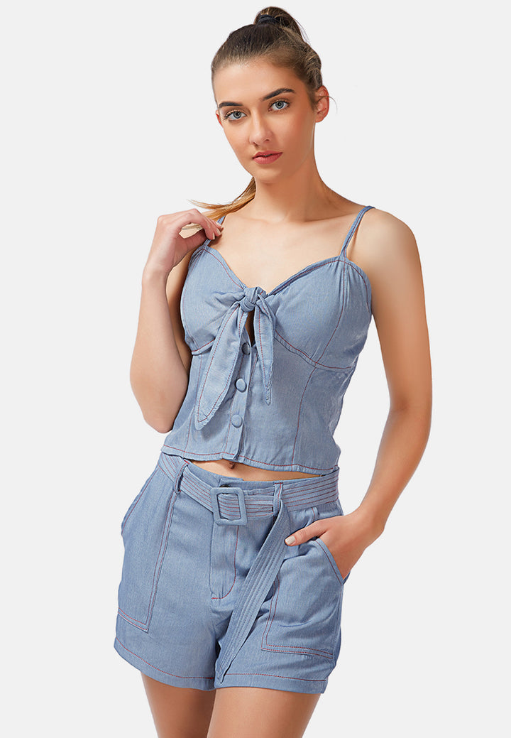 shorts in contrast seam#color_blue