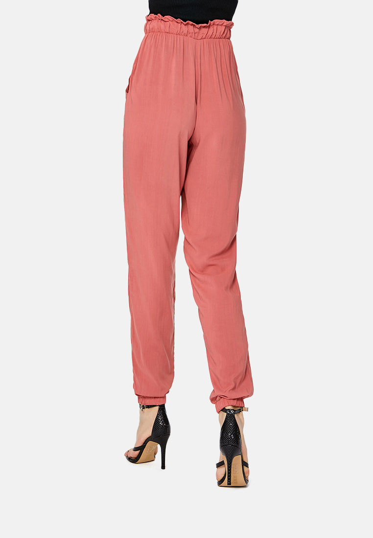 paper bag waist pants#color_orange