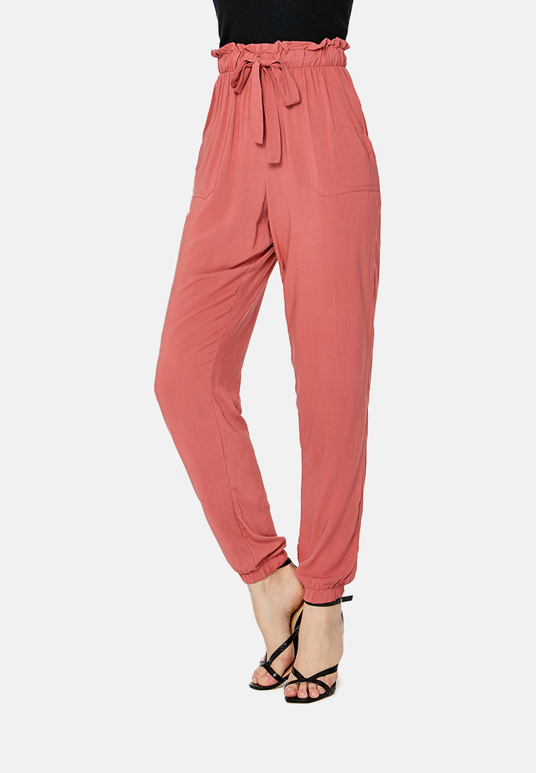 paper bag waist pants#color_orange