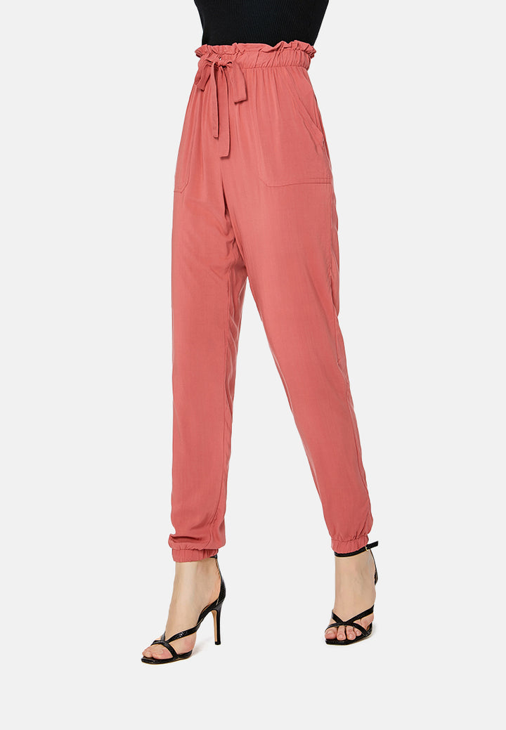 paper bag waist pants#color_orange