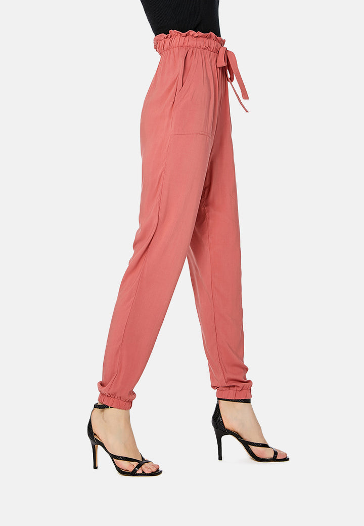 paper bag waist pants#color_orange