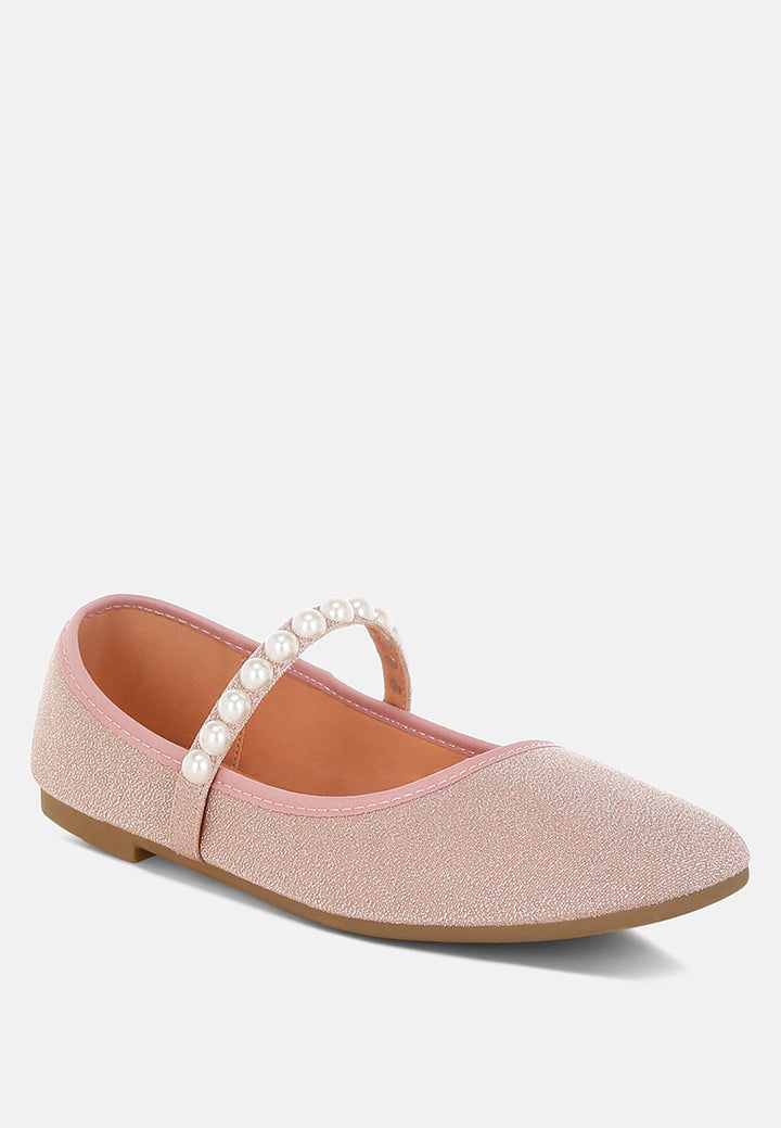 pearl strapped glitter ballerinas by ruw#color_pink