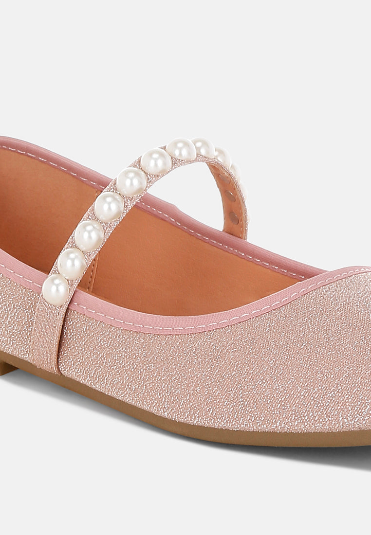pearl strapped glitter ballerinas by ruw#color_pink
