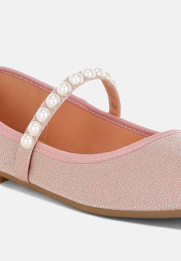 pearl strapped glitter ballerinas by ruw#color_pink