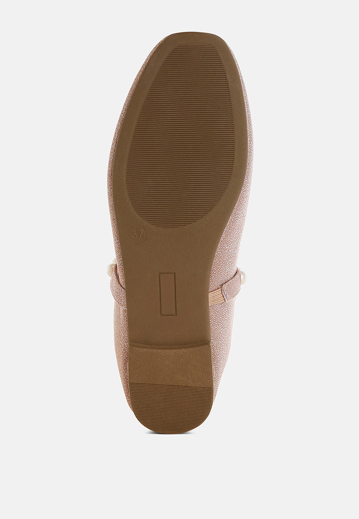 pearl strapped glitter ballerinas by ruw#color_pink