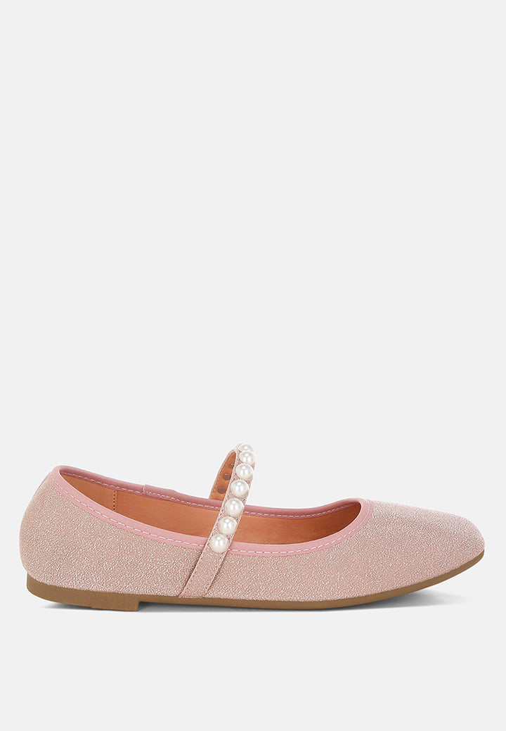 pearl strapped glitter ballerinas by ruw#color_pink