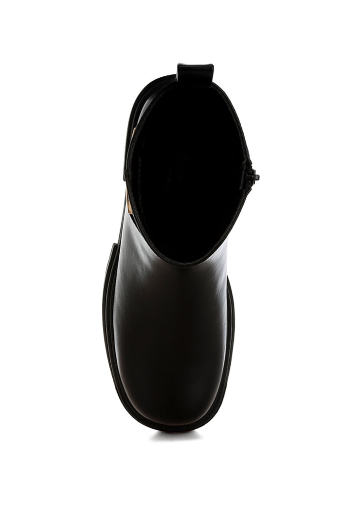 buckle belt ankle boots by ruw#color_black