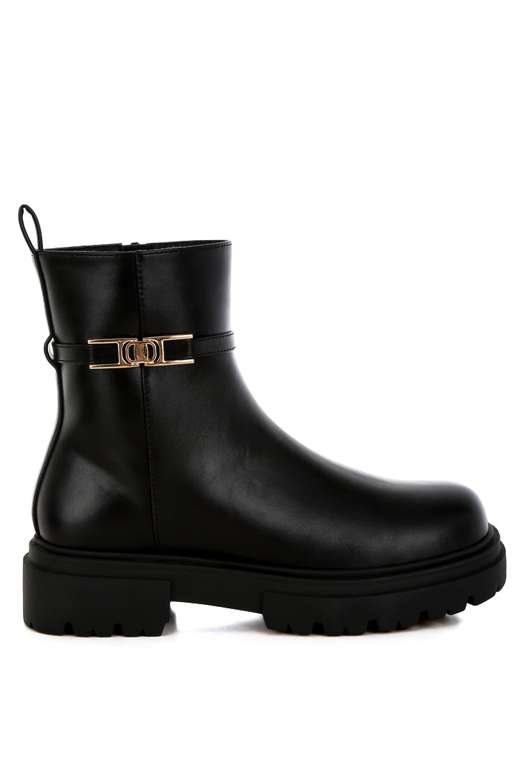 buckle belt ankle boots by ruw#color_black