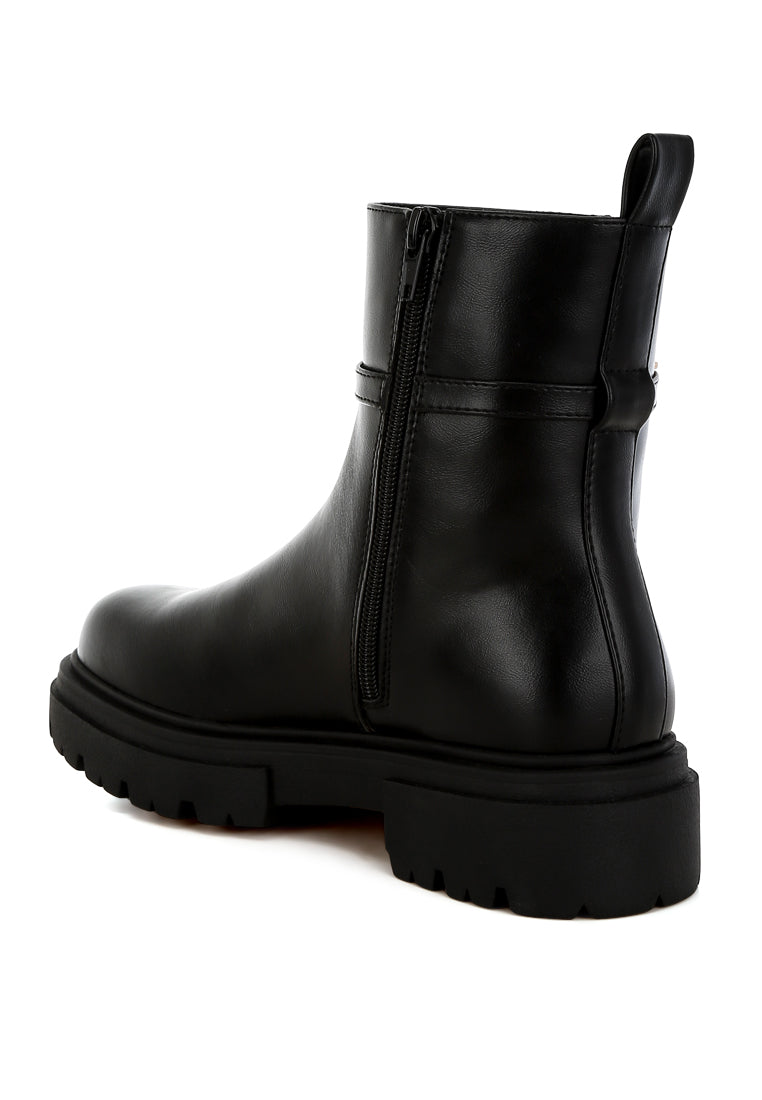 buckle belt ankle boots by ruw#color_black