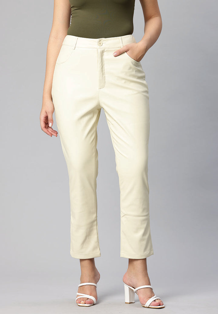 faux leather straight pants#color_cream