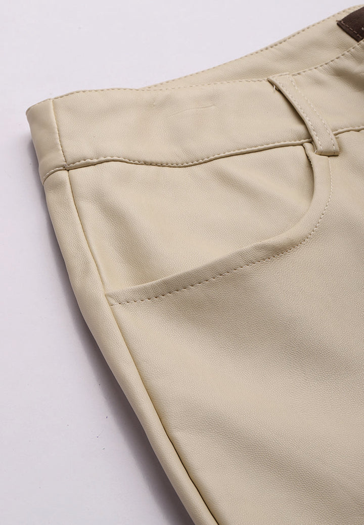 Faux Leather Straight Pants