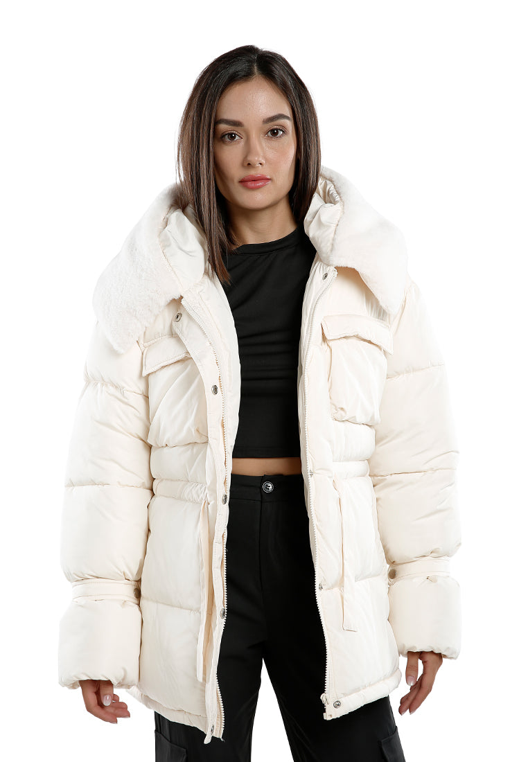long puffer jacket hoodie by ruw#color_white