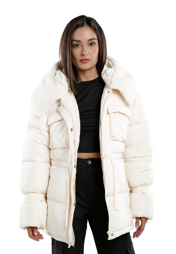 long puffer jacket hoodie by ruw#color_white