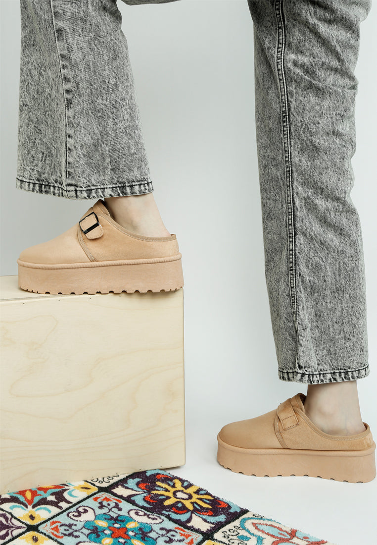 buckle strap platform classic slip-on by ruw#color_beige