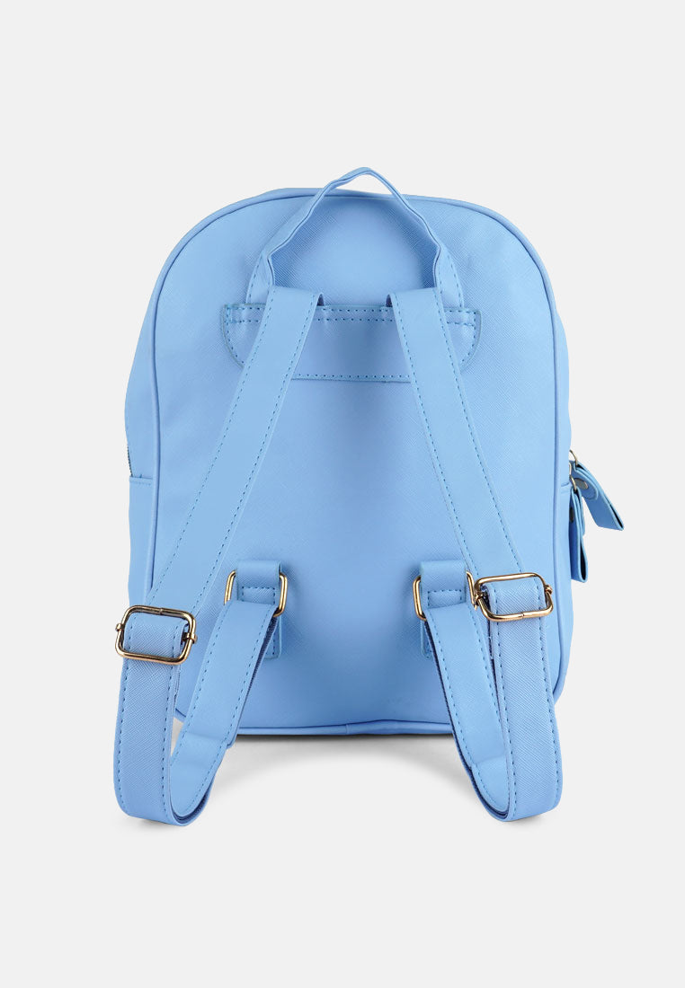 croc patterned mini backpack#color_blue