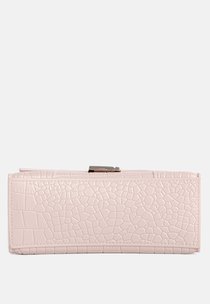 croc textured mini handbag#color_beige