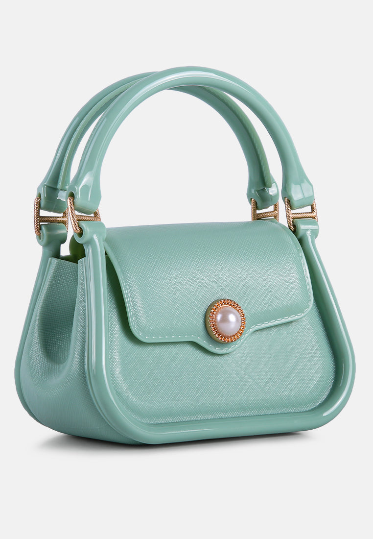 croc textured mini handbag#color_mint