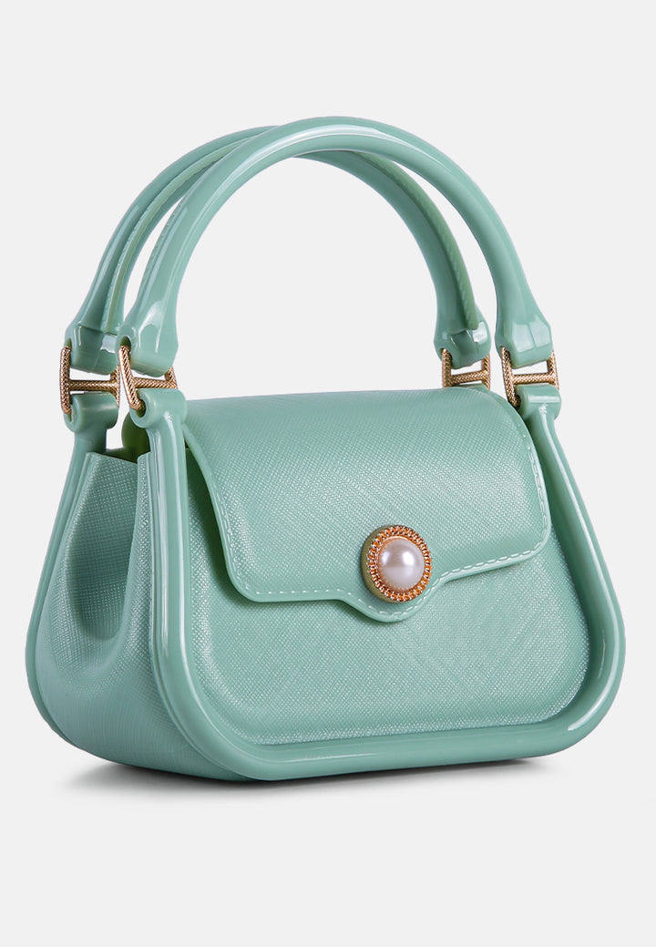 croc textured mini handbag#color_mint