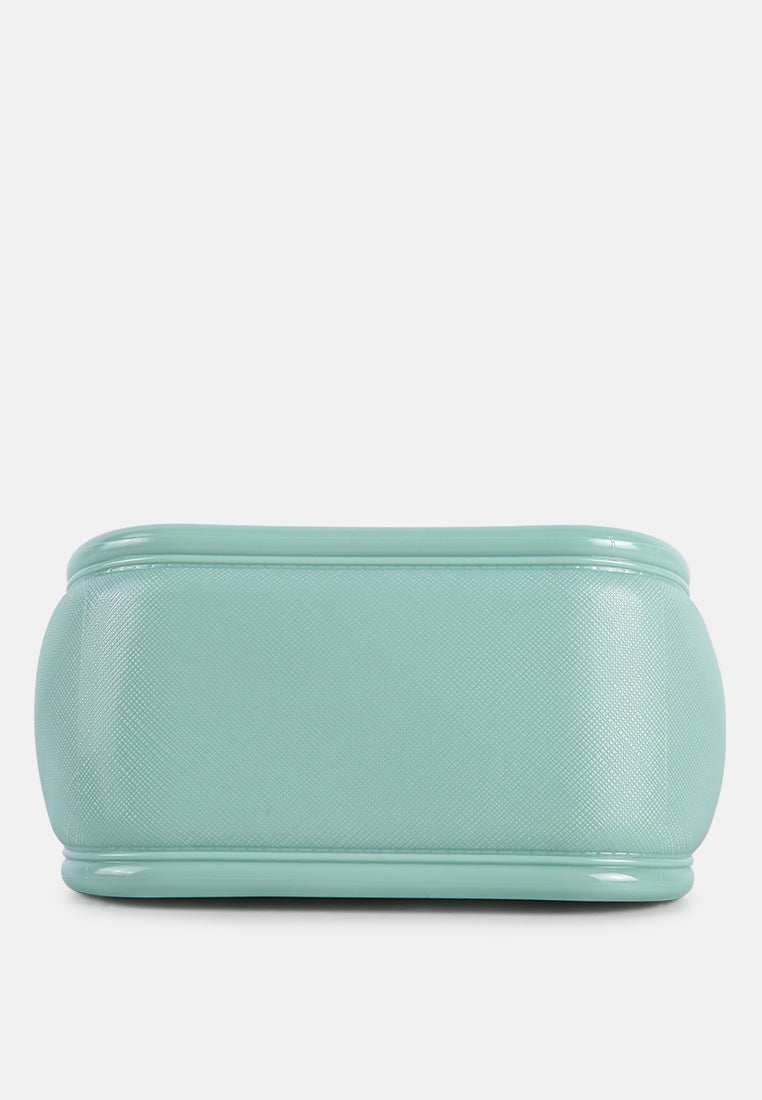 croc textured mini handbag#color_mint