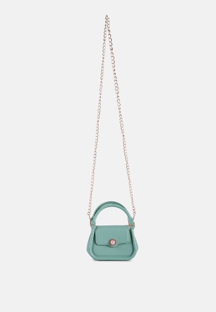 croc textured mini handbag#color_mint