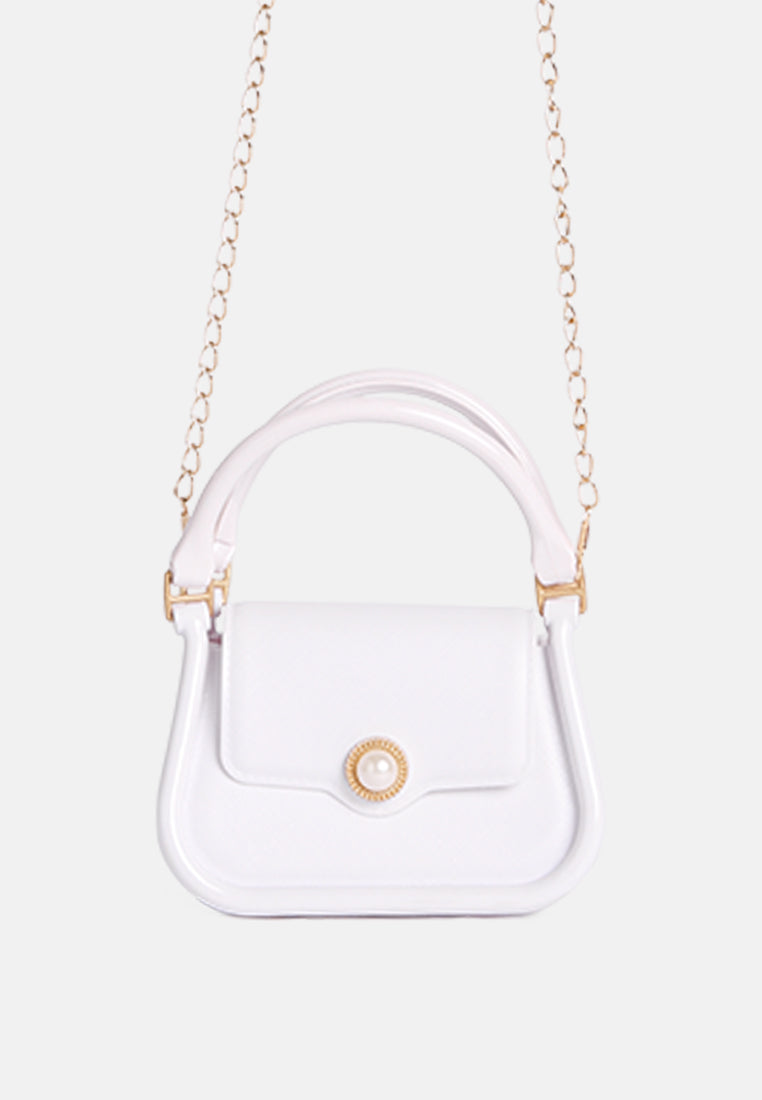 croc textured mini handbag#color_white