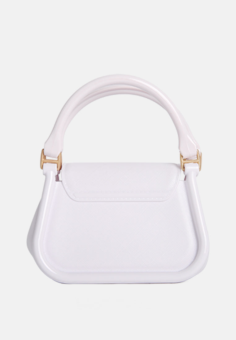 croc textured mini handbag#color_white