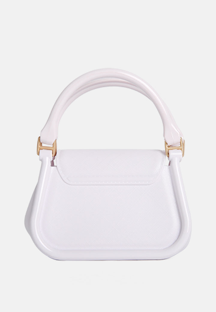 croc textured mini handbag#color_white