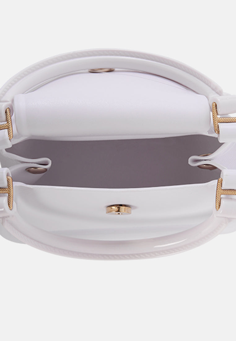 croc textured mini handbag#color_white