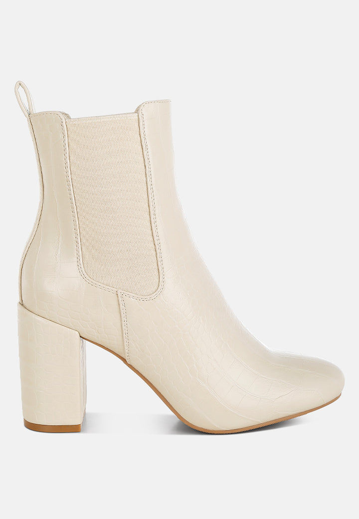 croc textured block heeled chelsea boots by ruw#color_beige