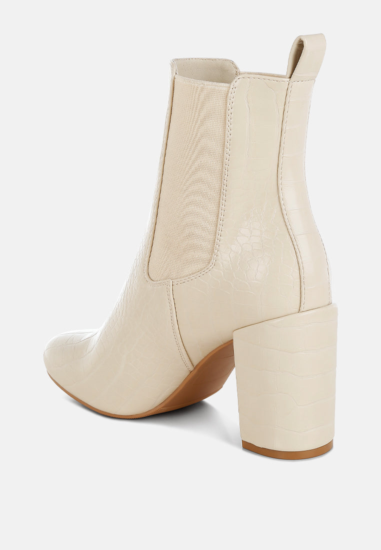 croc textured block heeled chelsea boots by ruw#color_beige