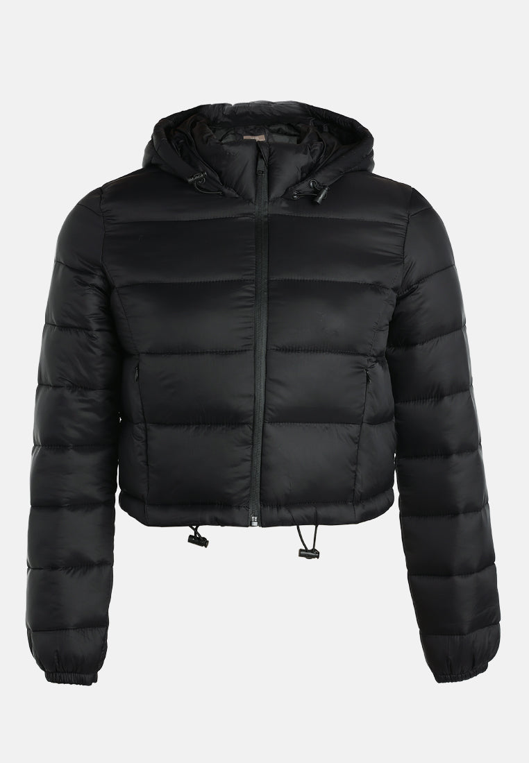 cropped down hooded jacket by ruw#color_black