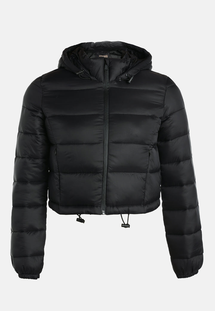 cropped down hooded jacket by ruw#color_black