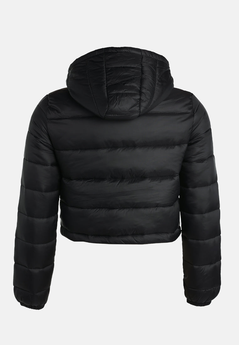 cropped down hooded jacket by ruw#color_black