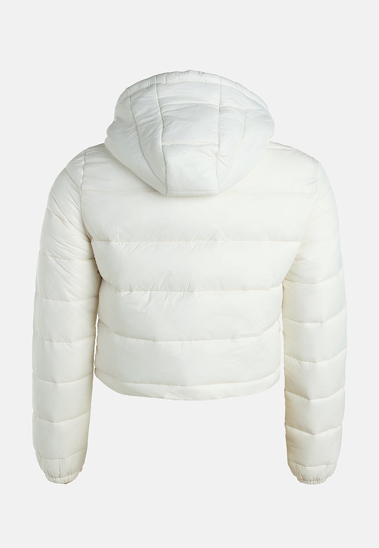 cropped down hooded jacket by ruw#color_off-white