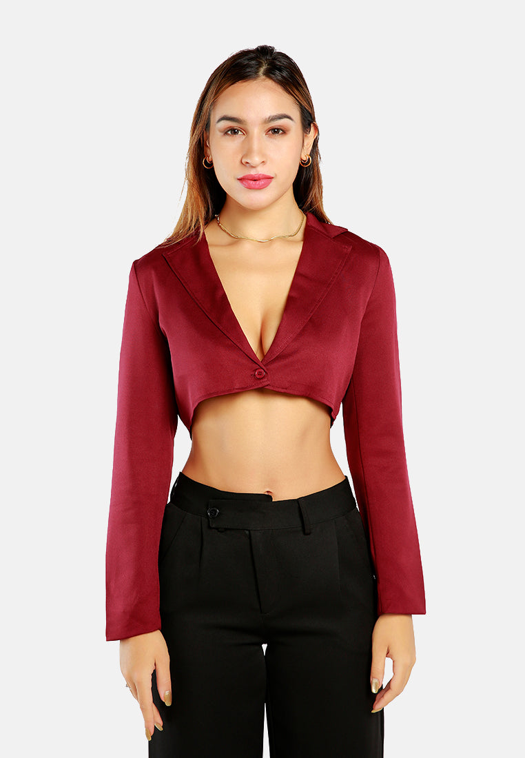 cropped tailored blazer#color_burgundy