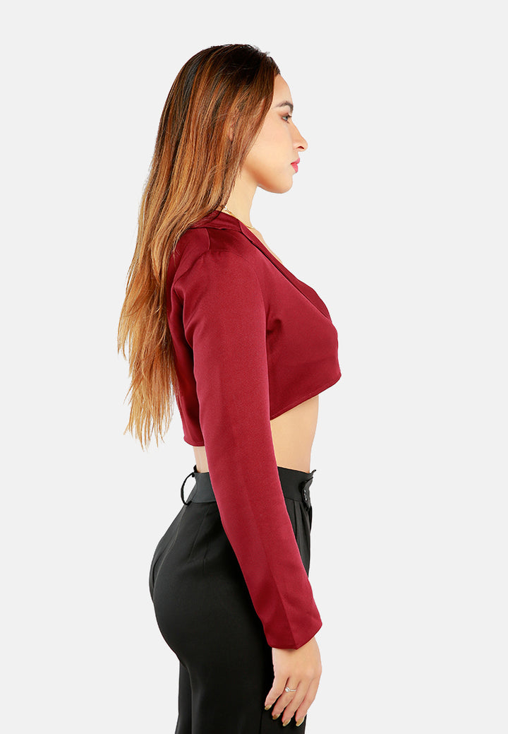 cropped tailored blazer#color_burgundy