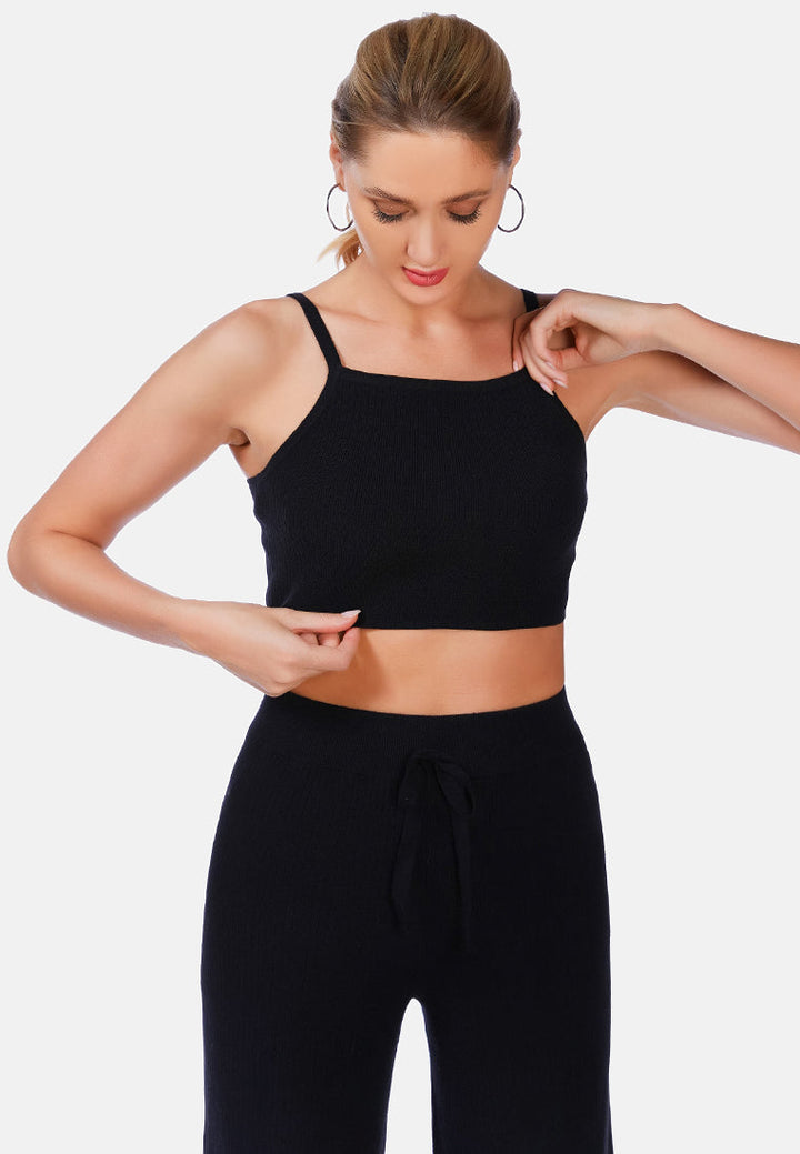 cropped camisole bralette#color_black