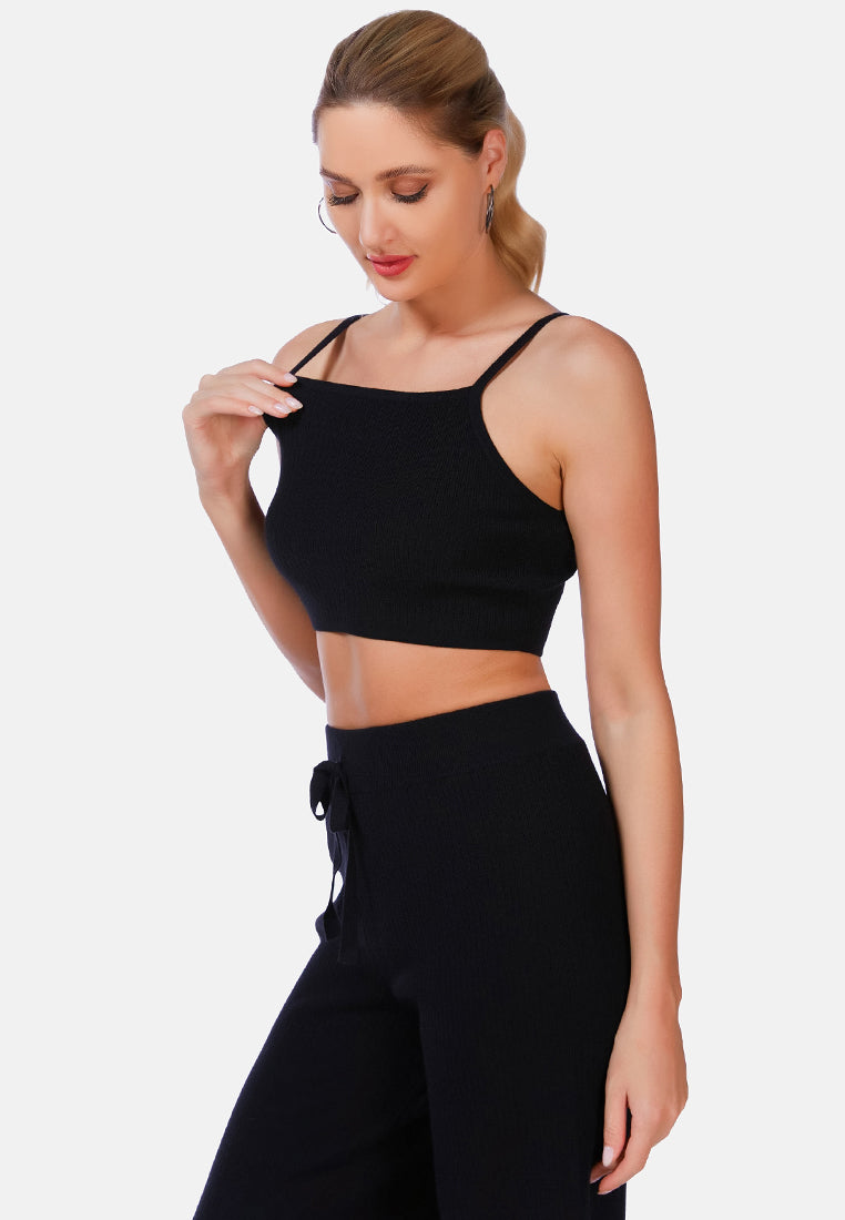 cropped camisole bralette#color_black